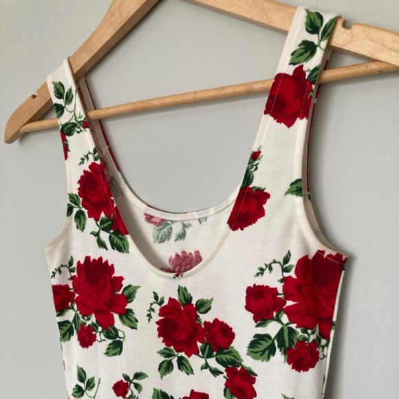 H&M Divided Rose Red and White Small US 6 Sized Skater Dress - Picture 2 of 14